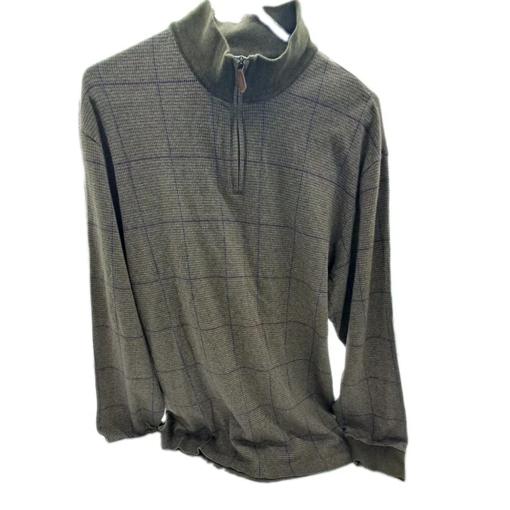Ralph Lauren Polo Golf Pullover Men's XL 1/4-Zip Houndstooth Windowpane